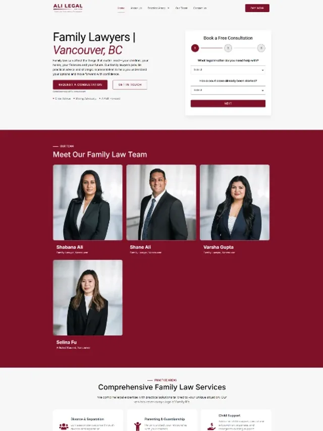Ali Legal — Professional services website design by Tofazzol Shuvo