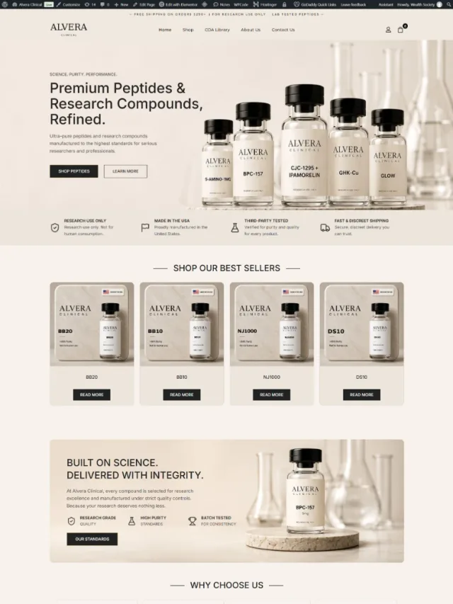 Alvera Clinical — Research ecommerce website design by Tofazzol Shuvo