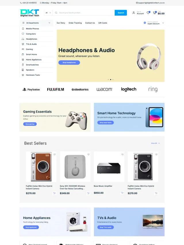 Digital Kiwi Tech — Electronics ecommerce website design by Tofazzol Shuvo