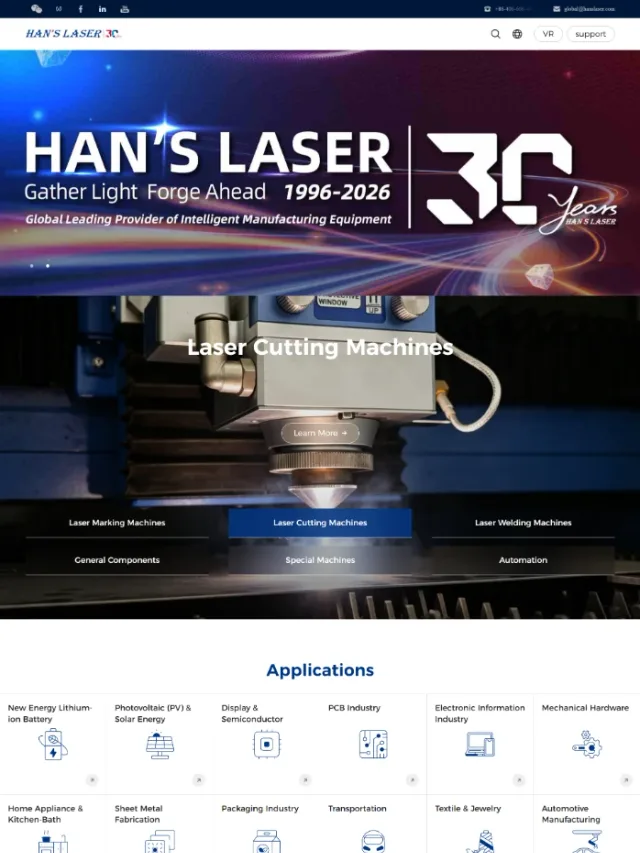 Han’s Laser — Industrial manufacturing website design by Tofazzol Shuvo