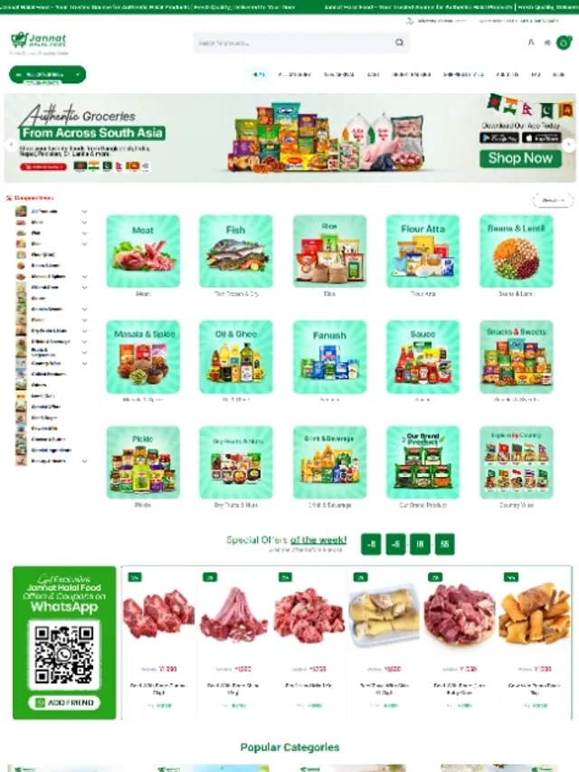 Jannat Halal Food — Grocery ecommerce website design by Tofazzol Shuvo