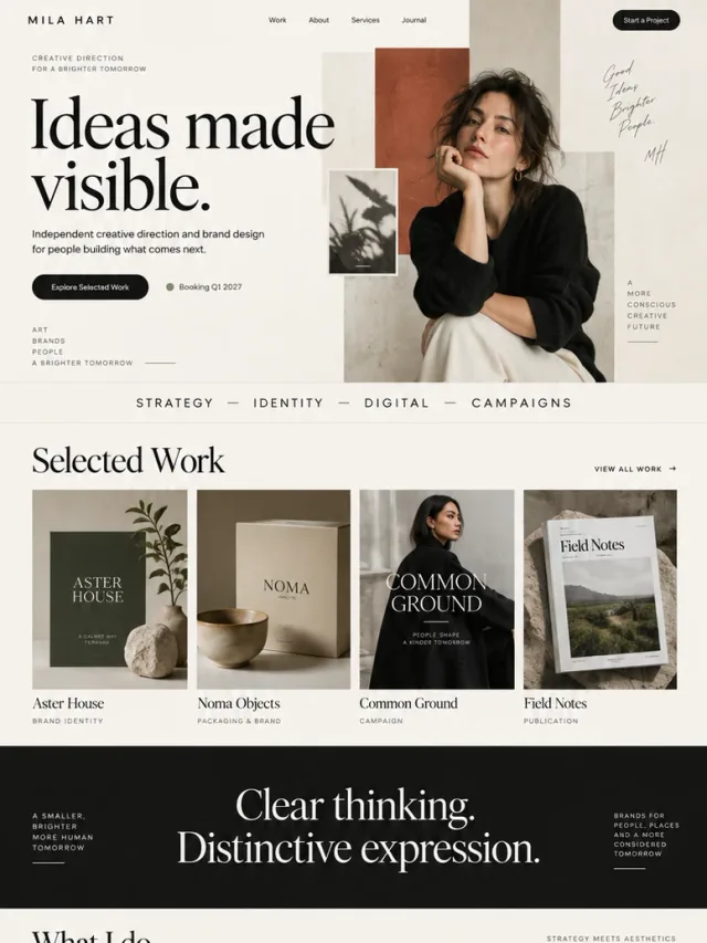 Mila Hart — Creative portfolio website design by Tofazzol Shuvo