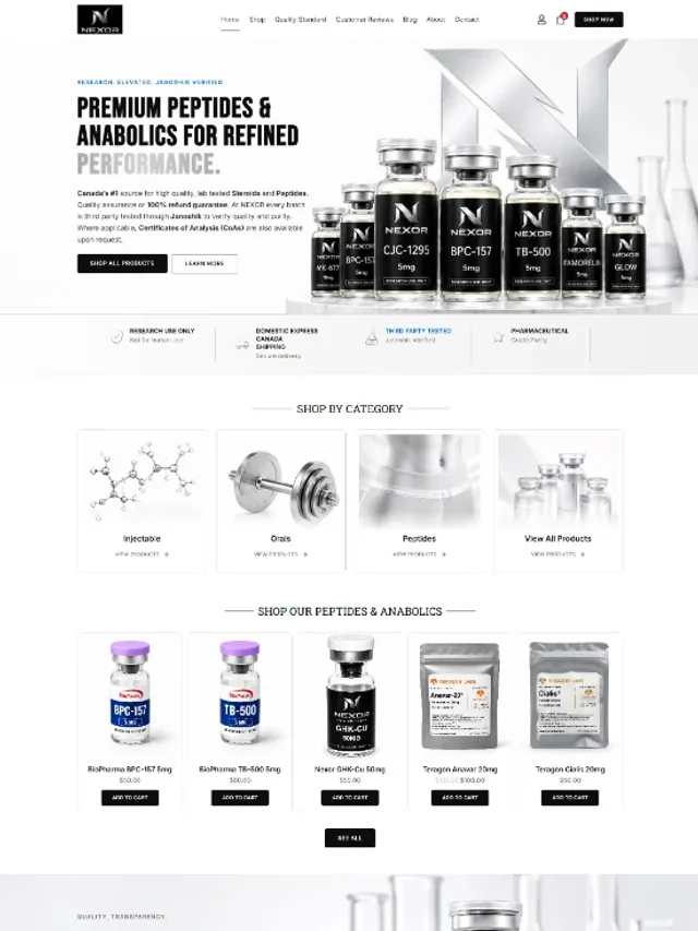 Nexor Anabolics — Product catalog website design by Tofazzol Shuvo