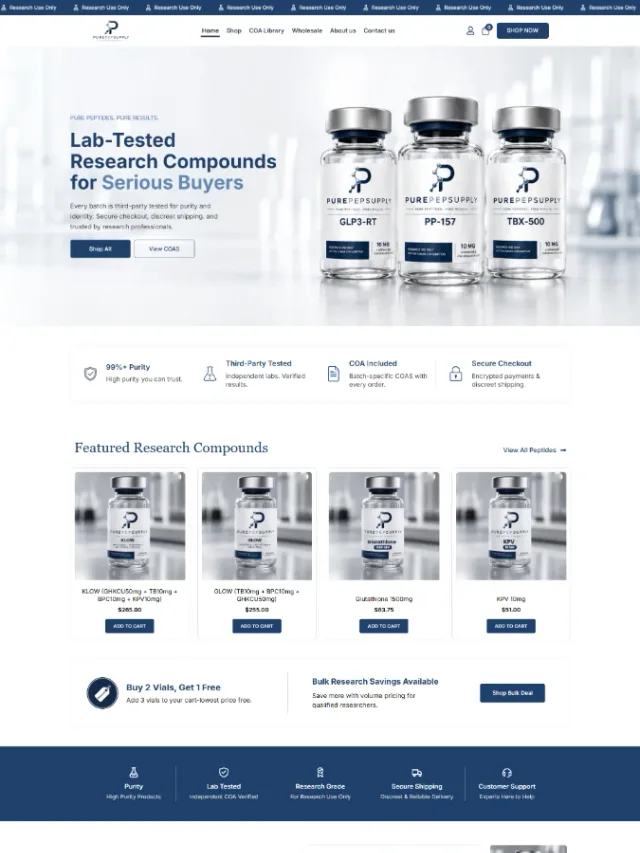 Pure Pep Supply — Research ecommerce website design by Tofazzol Shuvo