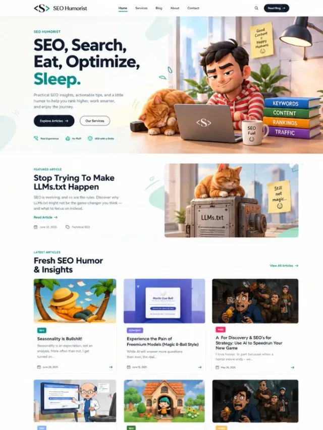 SEO Humorist — WordPress editorial website website design by Tofazzol Shuvo