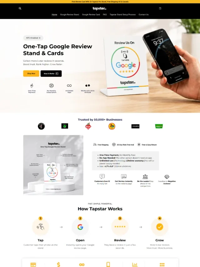 Tapstar Pro — Product ecommerce website design by Tofazzol Shuvo